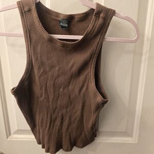 Ribbed Brown Tank Top